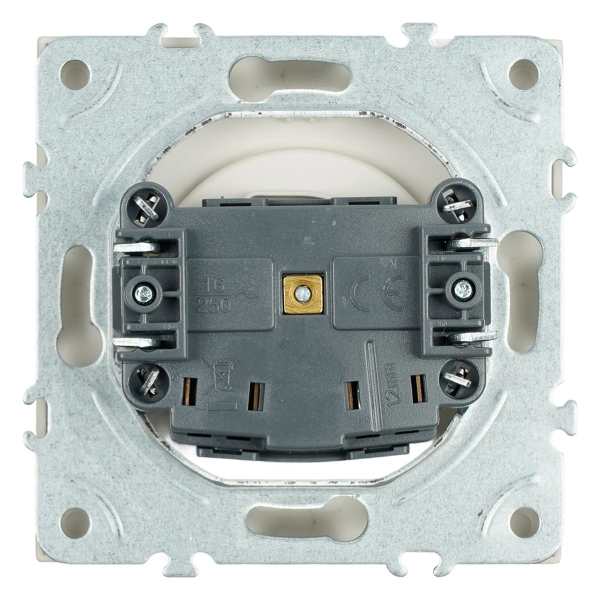 Розетка 1-местная с защитной шторкой (механизм), Stekker, б/з, 250В, 16А Эмили, RST16-5109-08, кашемир, soft touch 49902