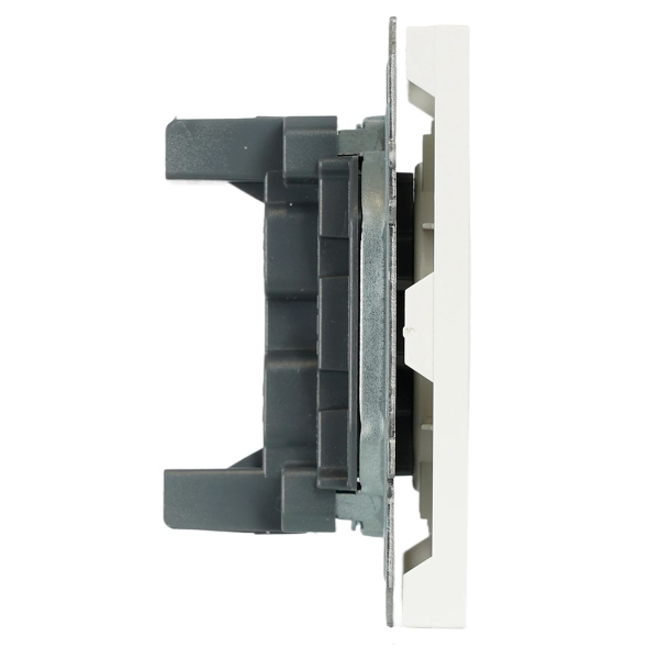 Розетка 1-местная с з/ш, б/з (механизм), СЗК, Stekker, 250В, 16А Эмили, RST16-5109-01ZK, белый фарфор, soft touch 50234