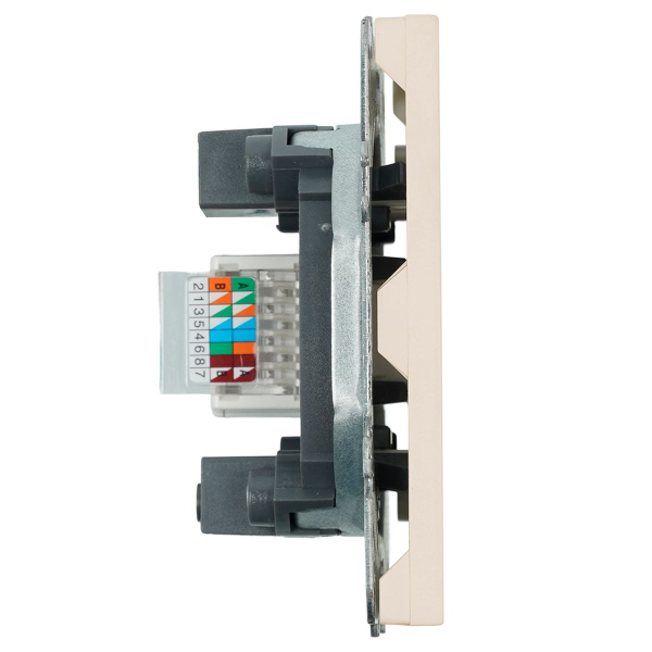 Розетка компьютерная 1-местная RJ-45 (механизм) Эмили, RST00-5117-08, кашемир, soft touch 49899