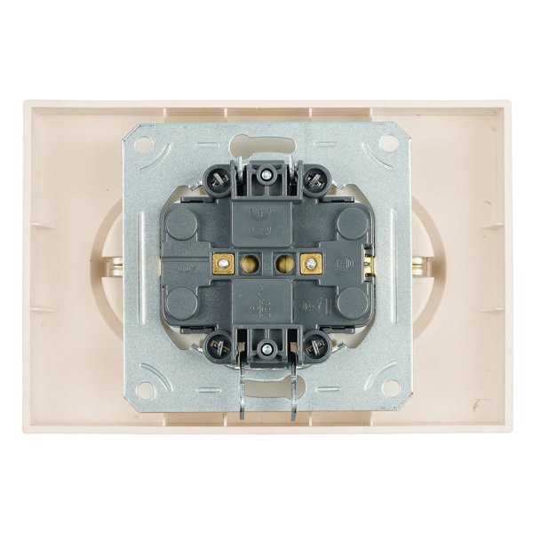 Розетка 2-местная с защитной шторкой, Stekker, с/з, 250В, 16А Эмили, RST16-5114-08, кашемир, soft touch 49908