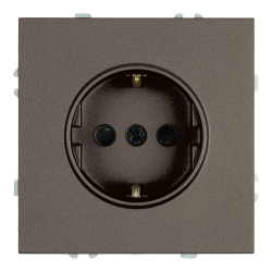 Розетка 1-местная с защитной шторкой с/з (механизм), Stekker, 250В, 16А Эмили, RST16-5110-09, антрацит, soft touch 49932