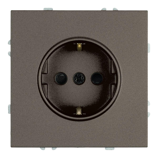 Розетка 1-местная с защитной шторкой с/з (механизм), Stekker, 250В, 16А Эмили, RST16-5110-09, антрацит, soft touch 49932