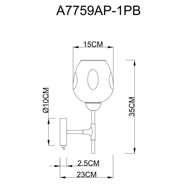 Бра Arte Lamp Yuka Smoky A7759AP-1PB