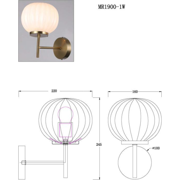 Бра MyFar Eliza MR1900-1W