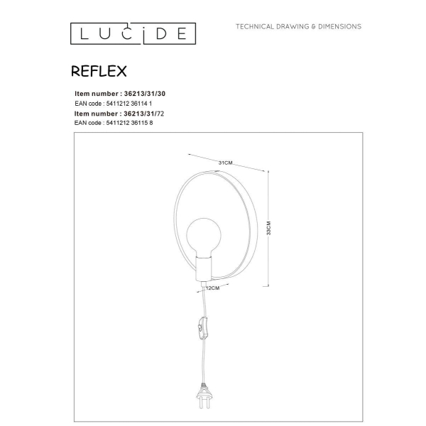 Бра Lucide Reflex 36213/31/72