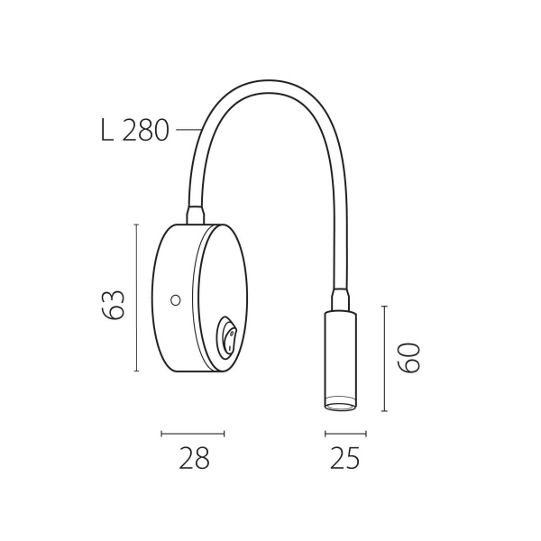 Бра 3W 155LM 4000K, черный Omega Lightstar 200247