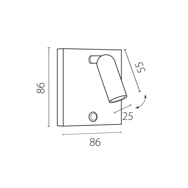 Бра 3W 277LM 3000K, черный Omega Lightstar 200937