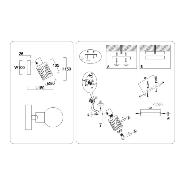 Настенно-потолочный спот Ambrella light TRADITIONAL TR8667 Настенно-потолочный спот Ambrella light TRADITIONAL TR8667