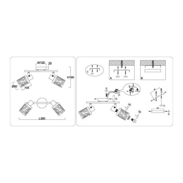 Настенно-потолочный спот Ambrella light TRADITIONAL TR8664 Настенно-потолочный спот Ambrella light TRADITIONAL TR8664