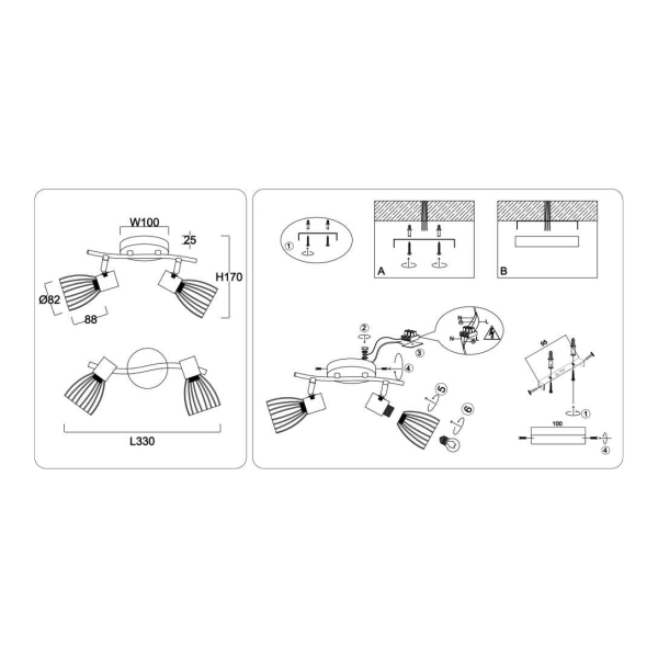 Настенно-потолочный спот Ambrella light TRADITIONAL TR8660 Настенно-потолочный спот Ambrella light TRADITIONAL TR8660