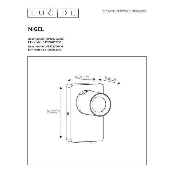 Спот Lucide Nigel 09929/06/16