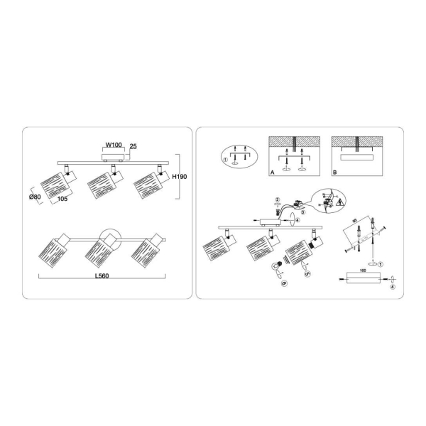 Настенно-потолочный спот Ambrella light TRADITIONAL TR8665 Настенно-потолочный спот Ambrella light TRADITIONAL TR8665