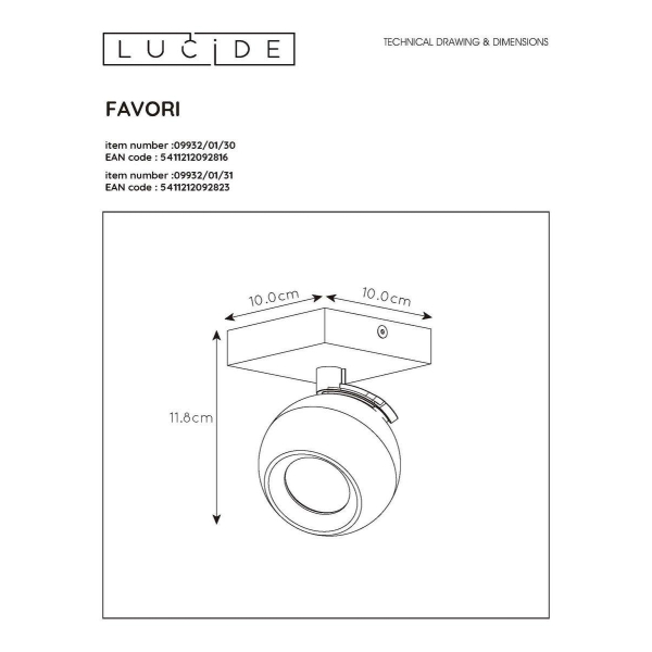 Спот Lucide Favori 09932/01/31