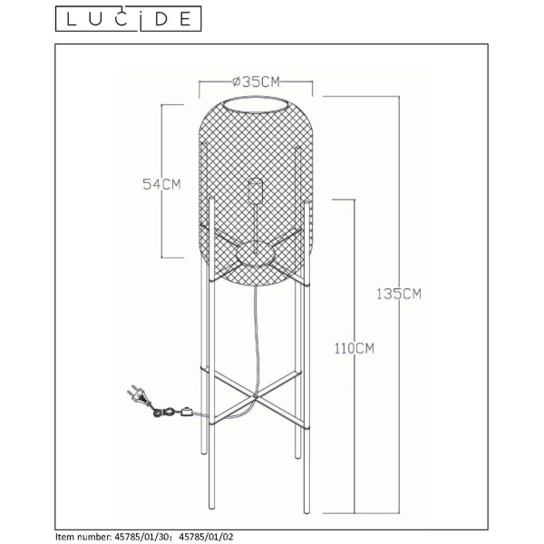 Торшер Lucide Mesh 45785/01/02