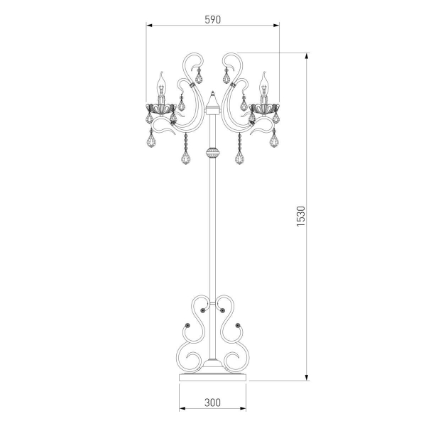 Торшер Eurosvet 12205/3F белый Strotskis Торшер Eurosvet 12205/3F белый Strotskis