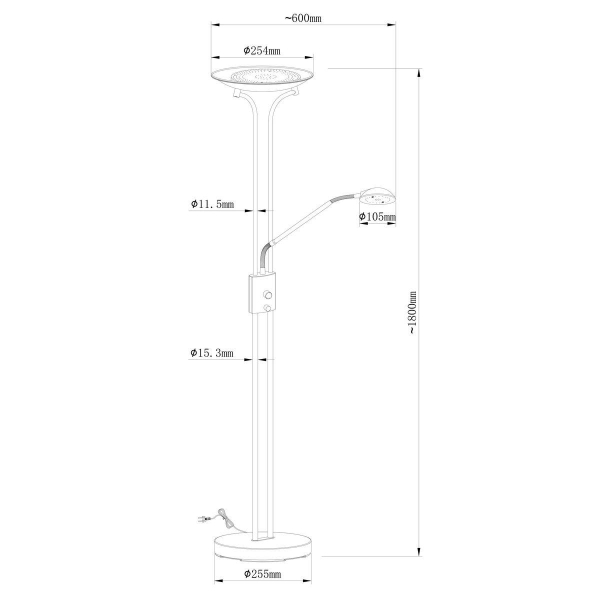 Торшер Arte Lamp Duetto A4329PN-2PB