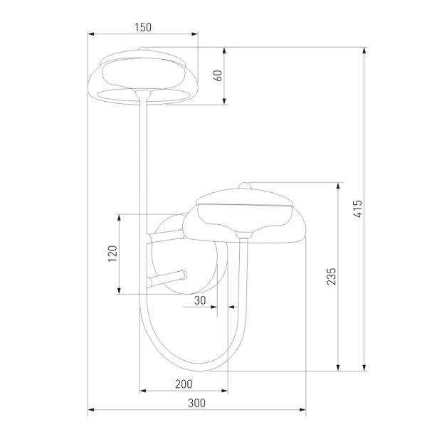 Бра Eurosvet Fungo 50388/2 LED черный