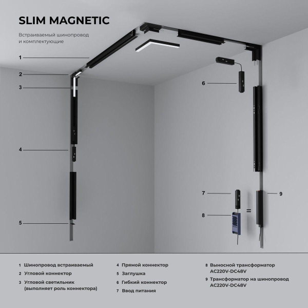 Встраиваемый шинопровод Elektrostandard Slim Magnetic 85209/00 a067502