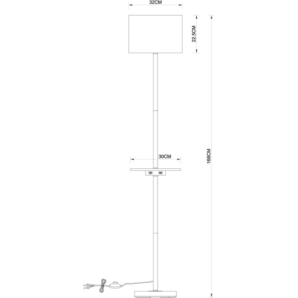 Торшер Combo A4056PN-1WH