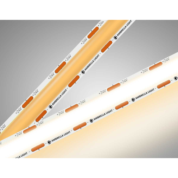 Светодиодная лента Ambrella Light GS4801 COB 616Led/19W m/ 24V IP20 3000K/ 5m*12mm*2mm (2 конт.) GS4801