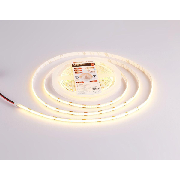 Светодиодная лента Ambrella Light 10W/m 320LED/m COB теплый белый 5M GS2601 Светодиодная лента Ambrella Light 10W/m 320LED/m COB теплый белый 5M GS2601