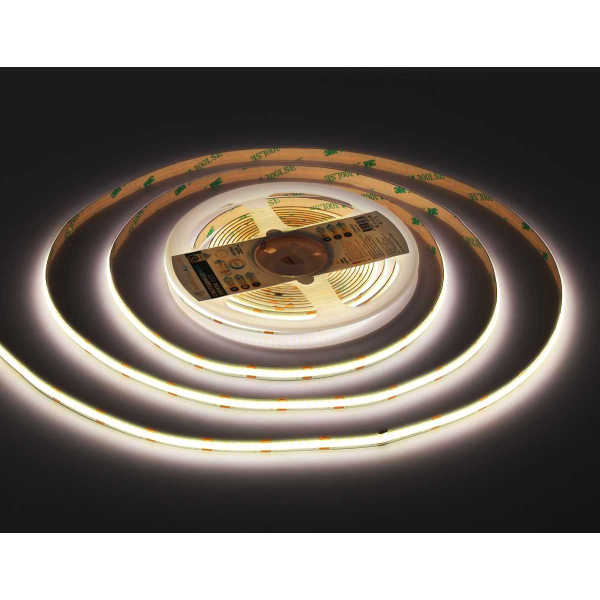 Светодиодная лента Ambrella Light GS4901 COB 608Led/ 12W m/ 24V IP20 CCT 3000-6500K/ 5m*8mm*2.2mm (3 конт.) GS4901