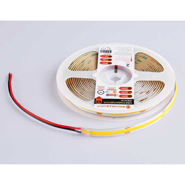 Светодиодная лента Ambrella Light GS4751 COB 528Led/14W m/ 24V IP20 3000K/ 5m*10mm*2mm (2 конт.) GS4751