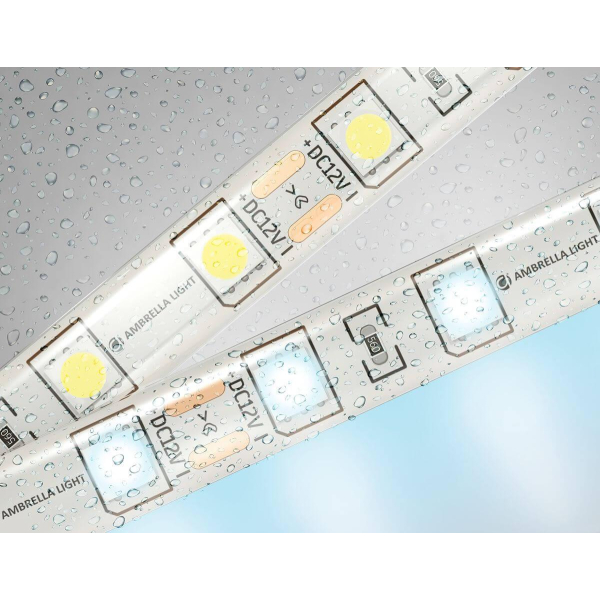 Светодиодная влагозащищенная лента Ambrella Light 14,4W/m 60LED/m 5050SMD холодный белый 5M GS2103