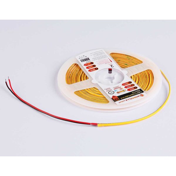 Светодиодная лента Ambrella Light GS4601 COB 384Led/ 7W m/ 24V IP20 3000K/ 5m*3mm*2mm (2 конт.) GS4601