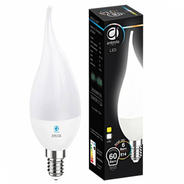 Лампа светодиодная Ambrella light E14 6W 4200K белая 204914 Лампа светодиодная Ambrella light E14 6W 4200K белая 204914