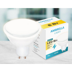 Лампа светодиодная Ambrella light GU10 8W 3000K белая 207793