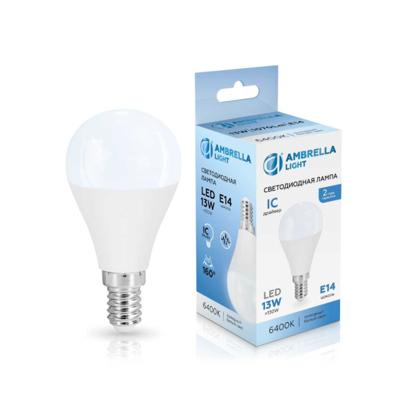 Лампа светодиодная Шар P45 13W 6400K Ambrella light Bulding 451316 Лампа светодиодная Шар P45 13W 6400K Ambrella light Bulding 451316