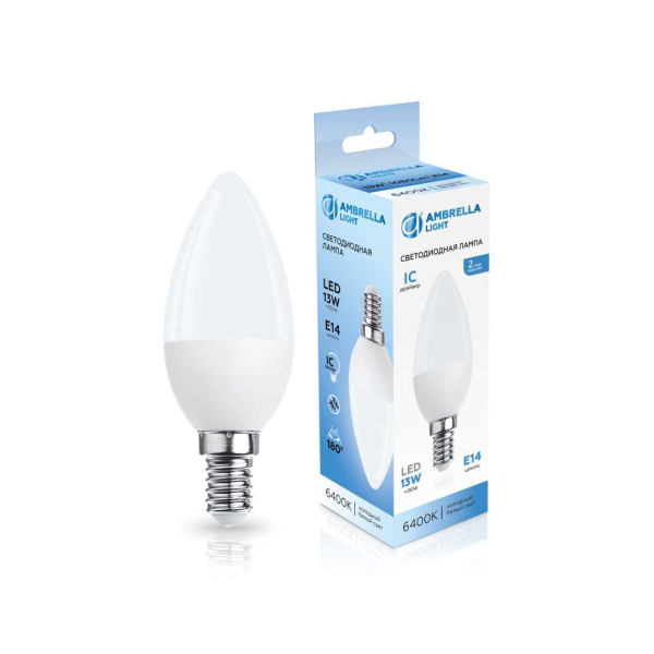 Лампа светодиодная Свеча C37 13W 6400K Ambrella light Bulding 371316 Лампа светодиодная Свеча C37 13W 6400K Ambrella light Bulding 371316