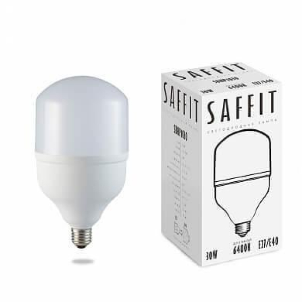 Лампа светодиодная Saffit E27-E40 30W 6400K Цилиндр Матовая SBHP1030 55091 Лампа светодиодная Saffit E27-E40 30W 6400K Цилиндр Матовая SBHP1030 55091