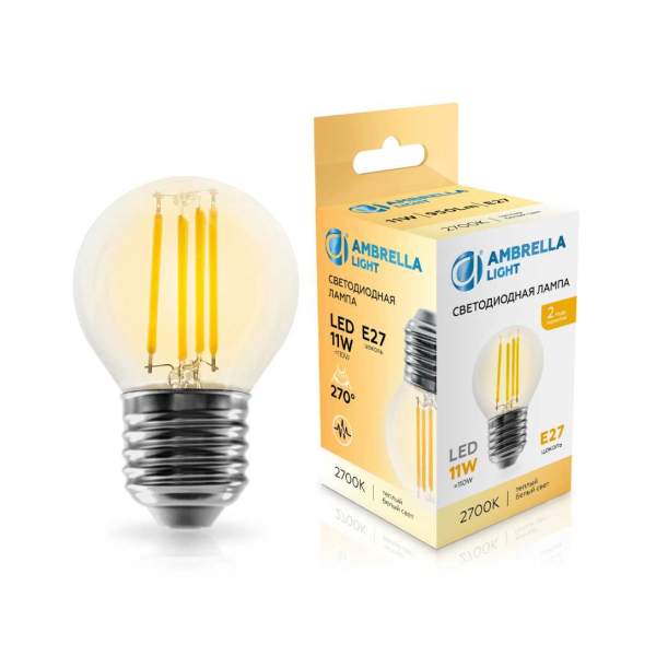 Лампа светодиодная Шар G45 11W 2700K Ambrella light Bulding 451123 Лампа светодиодная Шар G45 11W 2700K Ambrella light Bulding 451123