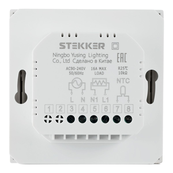 Терморегулятор Wi-Fi (механизм), Stekker, 250В, 3500Вт Эмили, RSW00-5119-01, белый фарфор, soft touch 50376
