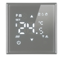 Терморегулятор Wi-Fi (механизм), Stekker, 250В, 3500Вт Эмили, RSW00-5119-10, платиново-серый, soft touch 50378