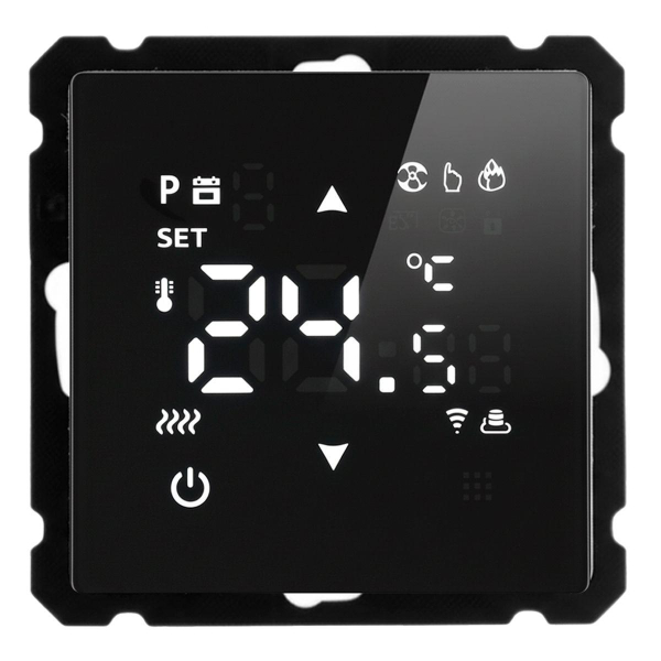 Терморегулятор Wi-Fi (механизм), Stekker, 250В, 3500Вт Катрин, GLS00-7119-05, черный 50375
