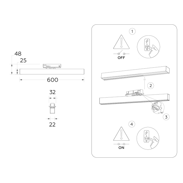 Трековый светодиодный светильник Ambrella light Track System GL6775