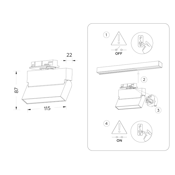 Трековый светодиодный светильник Ambrella light Track System GL6801