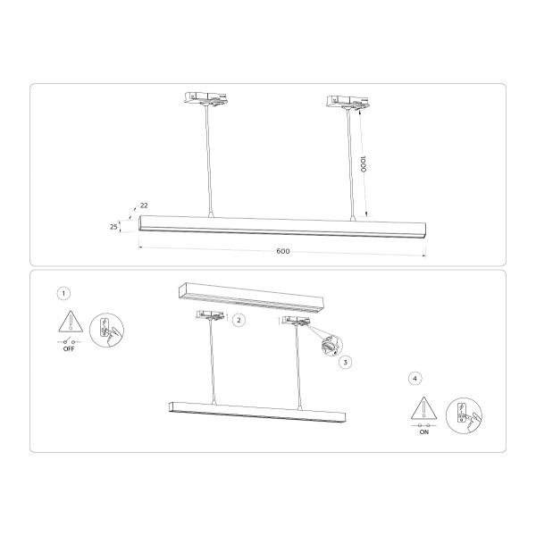 Подвесной трековый светодиодный светильник Ambrella light Track System GL6787