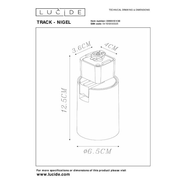 Трековый светильник Lucide NIGEL 09951/01/30