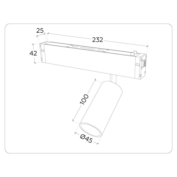 Трековый светодиодный светильник Ambrella Light Track System Magnetic 220V GL1211