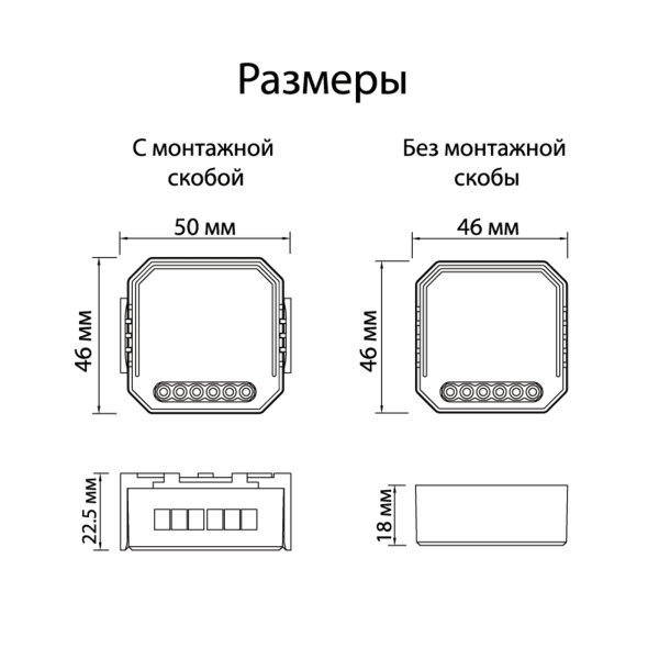 Wi-Fi реле-диммер двухканальное Denkirs 2x100Вт RL1004-DM/1