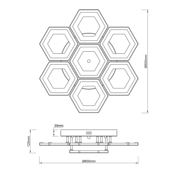 Потолочная светодиодная люстра Escada Hexagon 10204/7Led Потолочная светодиодная люстра Escada Hexagon 10204/7Led
