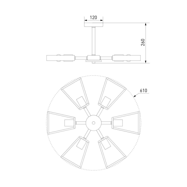 Потолочная люстра Eurosvet Klark 70056/6 черный Потолочная люстра Eurosvet Klark 70056/6 черный