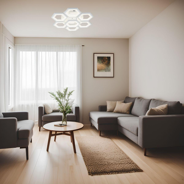 Потолочная светодиодная люстра Escada Hexagon 10204/7Led Потолочная светодиодная люстра Escada Hexagon 10204/7Led