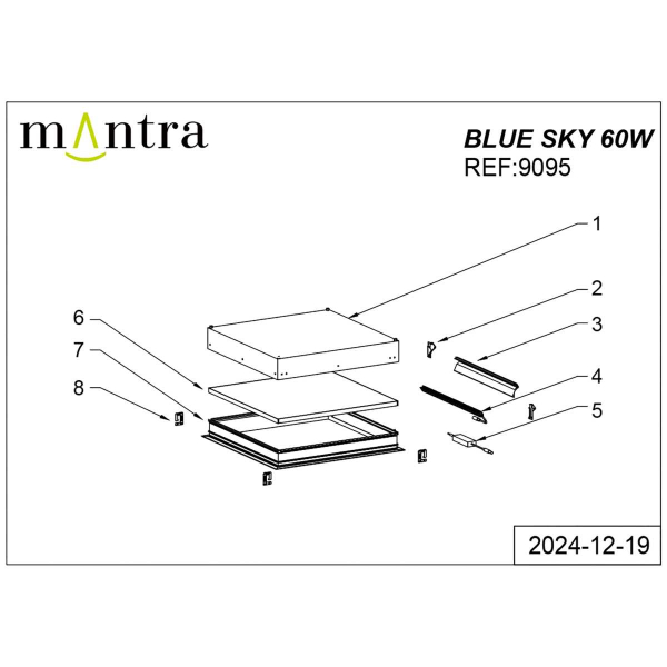 Встраивамое светодиодное окно Mantra BLUE SKY 9095 Встраивамое светодиодное окно Mantra BLUE SKY 9095