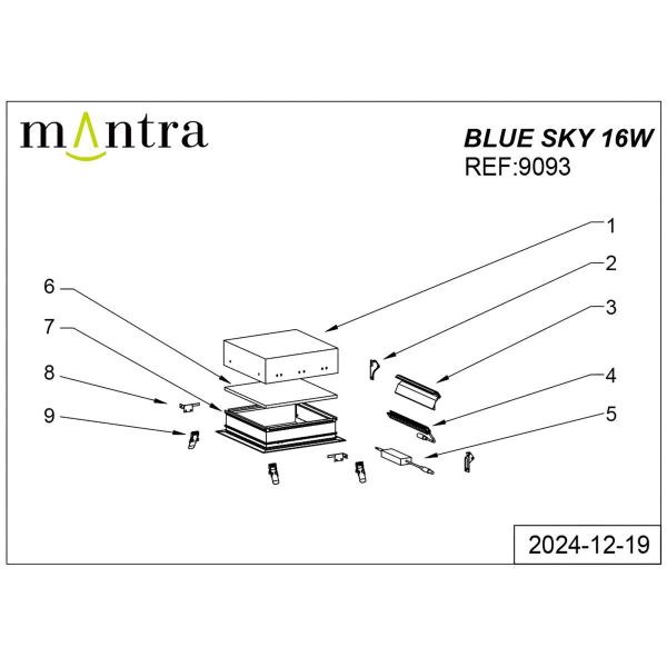 Встраивамое светодиодное окно Mantra BLUE SKY 9093 Встраивамое светодиодное окно Mantra BLUE SKY 9093