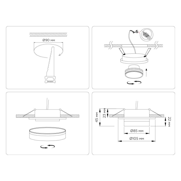 Светильник встраиваемый Ambrella Light TN6708 Светильник встраиваемый Ambrella Light TN6708